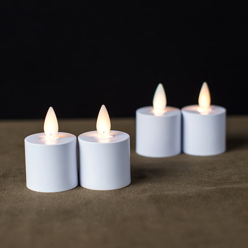 4 pakke hvite induktive oppladbare flammeløse lys