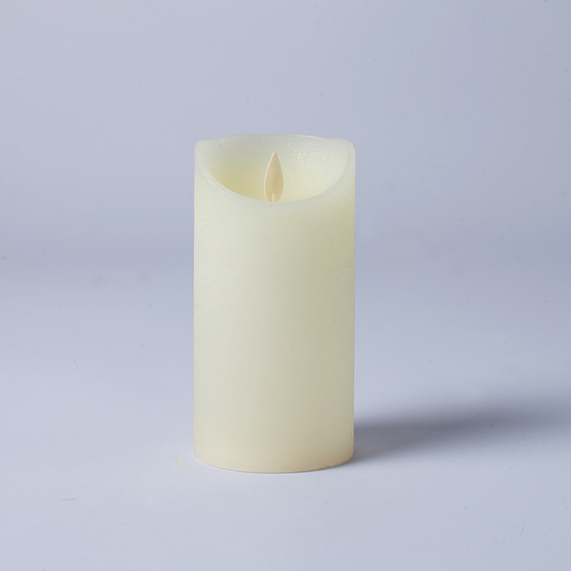 Sett med 3 elfenben ekte voks flammeløse lys
