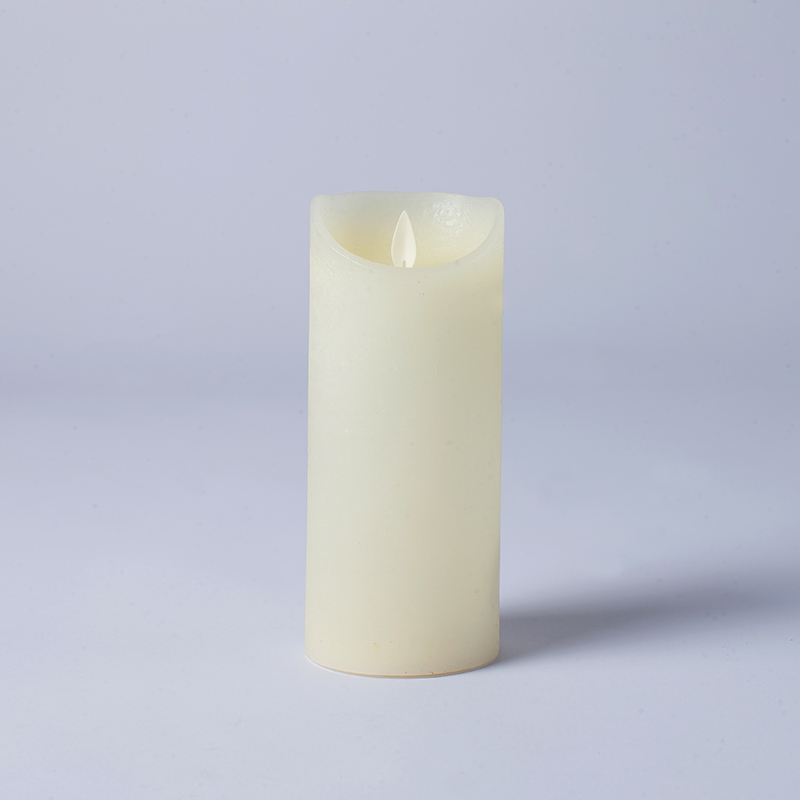 Sett med 3 elfenben ekte voks flammeløse lys