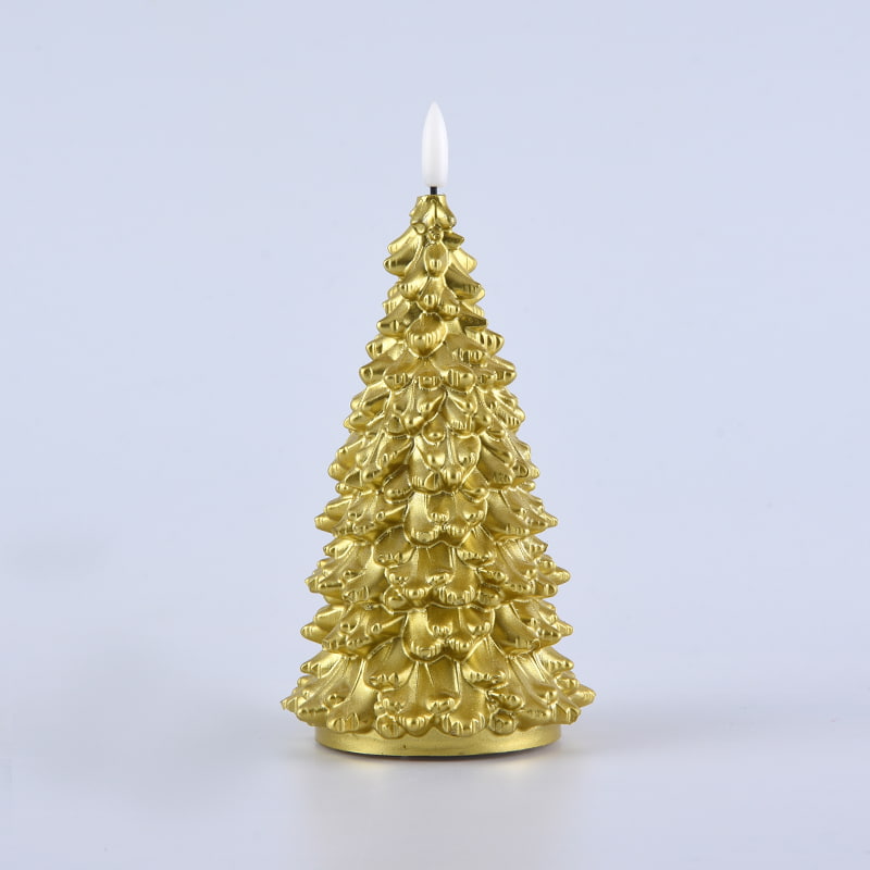 Glitter juletre ferie LED stearinlys